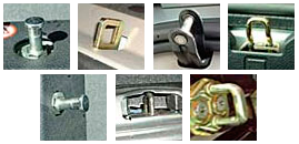 Examples of vehicle rear-door catches and posts