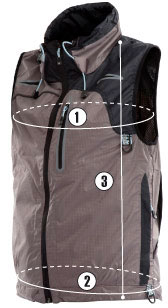 Image of vest with guides for determining measurements