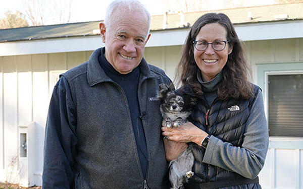Ed and Cindy with their Chihuahua, Pip