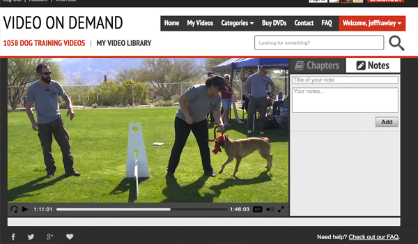 The Notes Feature on Our Online Streaming Dog Training DVDs