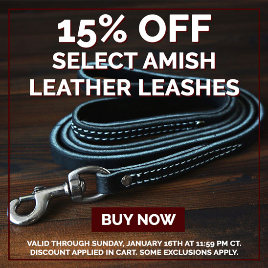 15% Off Amish Leather Leashes