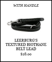 Leerburg's Textured BioThane Belt Lead with Handle & Stainless Steel Clasp