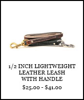 1/2 inch Lightweight Leather Leash with Handle