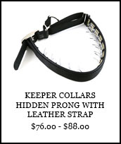 Keeper Collars Hidden Prong with Leather Strap