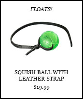 Squish Ball with Leather Strap