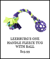 Leerburg's One Handle Fleece Tug with Ball