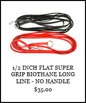 1/2 inch Flat Super Grip BioThane Long Line - No Handle