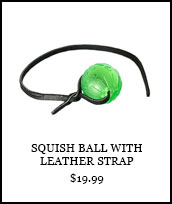 Squish Ball with Leather Strap