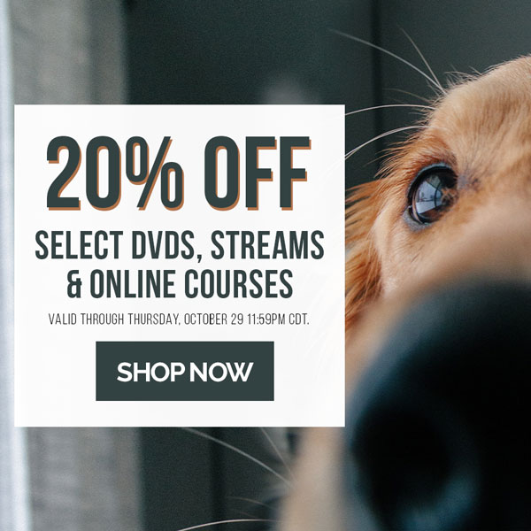 20% off select DVDs, streams and online courses. Valid through Thursday, October 29, 11:59 PM CDT. No coupon needed. Discount applied in cart.