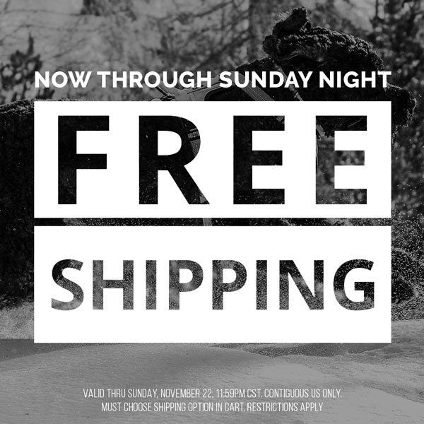 Free Shipping This Weekend. Valid through Sunday, November 22, 11:59 PM CST. Must choose shipping option in cart. Restrictions apply.