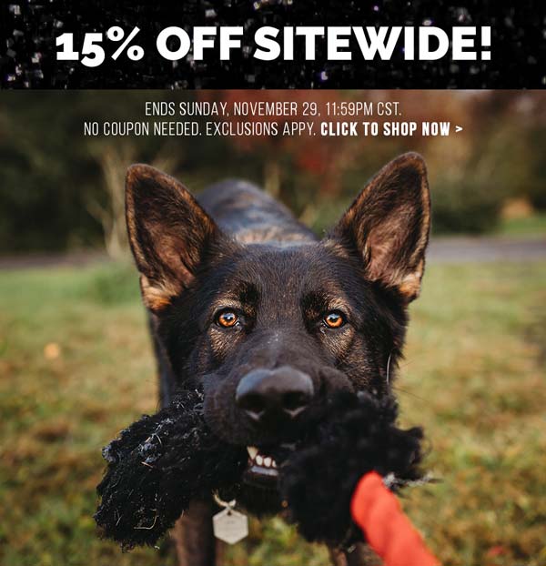 15% OFF Sitewide. No coupon needed, discount applied in cart. Exclusions apply. Valid through Sunday, November 29, 11:59PM CST.