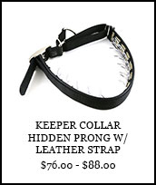 Keeper Collar Hidden Prong w/ Leather Strap