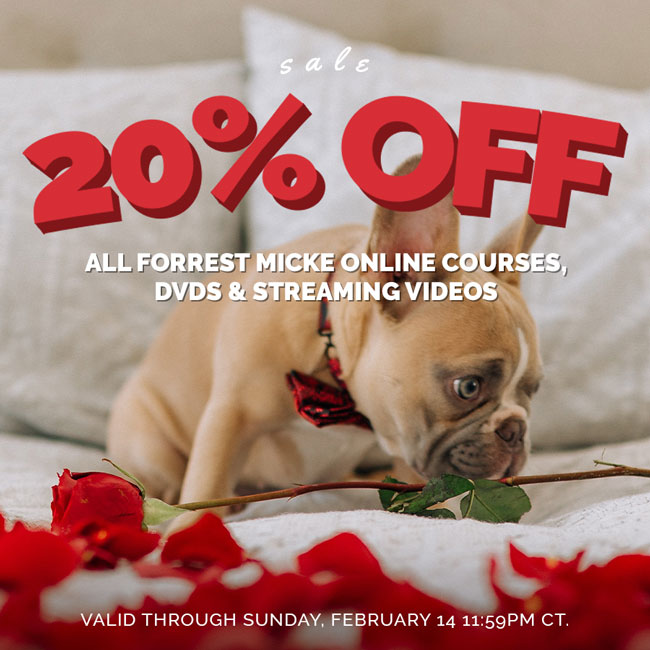20% OFF ALL Forrest Micke DVDs, Streams and Online Courses