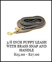 3/8 inch Puppy Leash with Brass Snap and handle