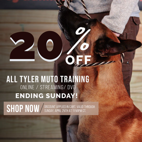 20% OFF All Tyler Muto Training. Valid till Sunday, April 25th at 11:59PM CT.