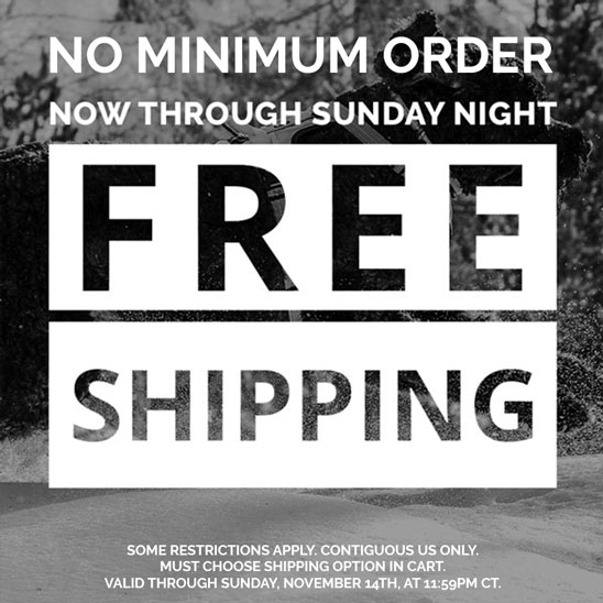 Free Shipping now through Sunday Night