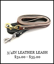 3/4in Leather Leash with Handle