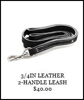 3/4in Leather Two Handle 6ft Leash