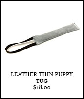 Leather Thin Puppy Tug 1 Handle