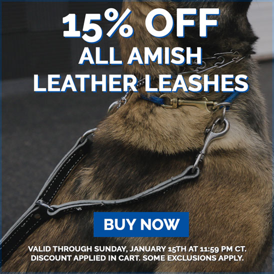 15% OFF on All Amish Leather Leashes