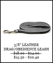 3/8in Leather Drag Obedience Leash