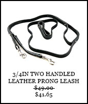 3/4in Two Handled Leather Prong Collar