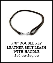 Double Ply Leather Belt Leash with Handle