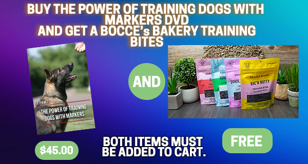 Buy Power of Marker Training DVD and Get a Bocce's Bakery training treat for free!