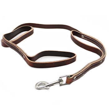 Leerburg 3/4-inch Two Handle Leather Leash