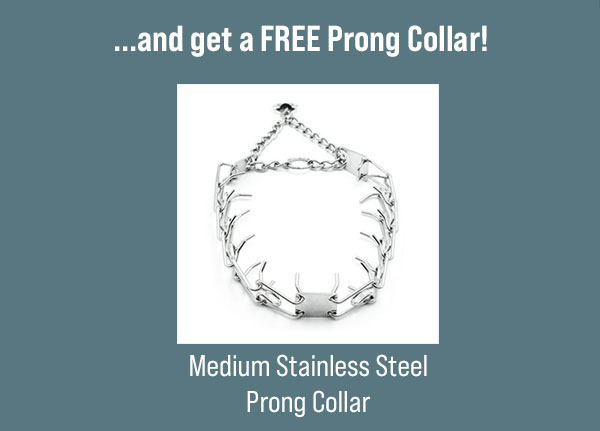 ...and get a FREE Medium Stainless Steel Prong Collar