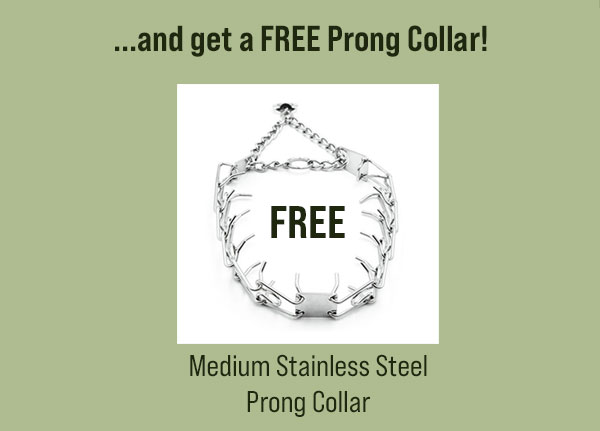 ...and get a FREE Medium Stainless Steel Prong Collar