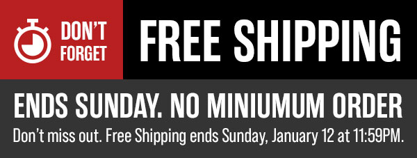 Free Shipping Ends Sunday