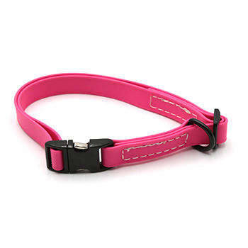 Leerburg's Adjustable BioThane Quick Snap Collar - 3/4 inch - Pink