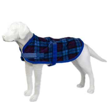 Fleece Dog Jacket - Purple/Blue Plaid