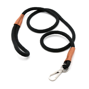 Black Rope Leash - 5FT - Stainless Clip
