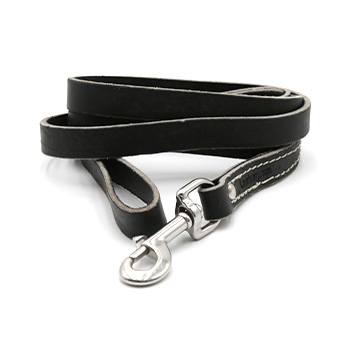 3/4" Latigo Leather Leash - 6FT - Black