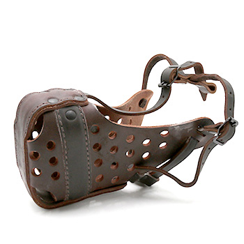 Leerburg Heavy Duty Leather Agitation Muzzle - Brown