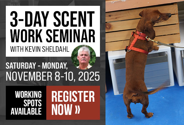 3-Day Scent Work Seminar with Kevin Sheldahl