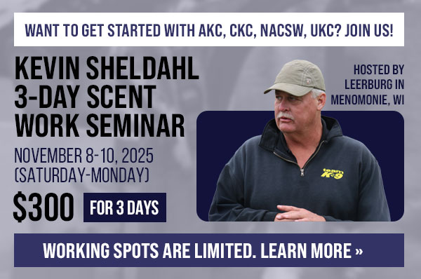 3-Day Scent Work Seminar with Kevin Sheldahl