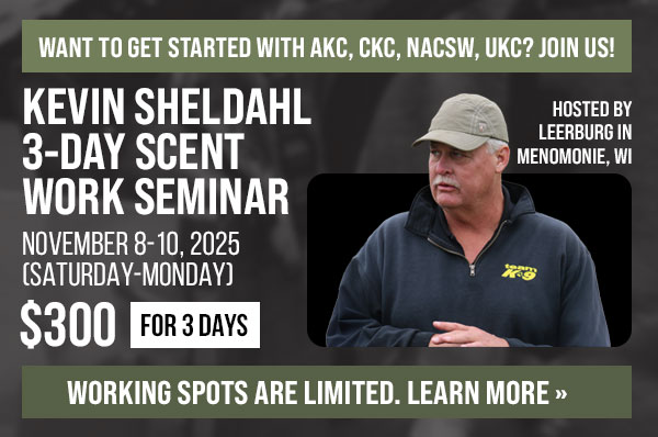 3-Day Scent Work Seminar with Kevin Sheldahl