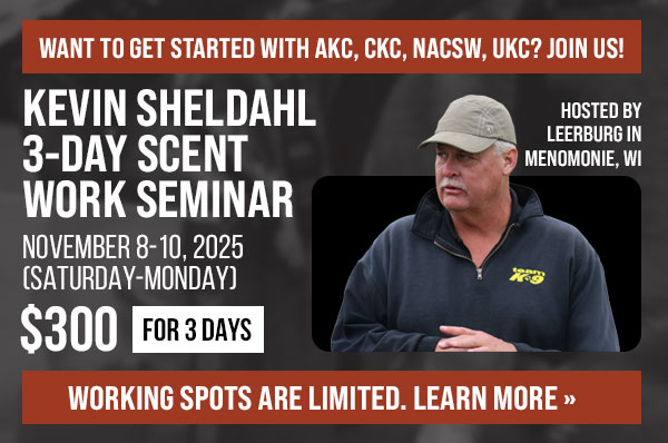 3-Day Scent Work Seminar with Kevin Sheldahl