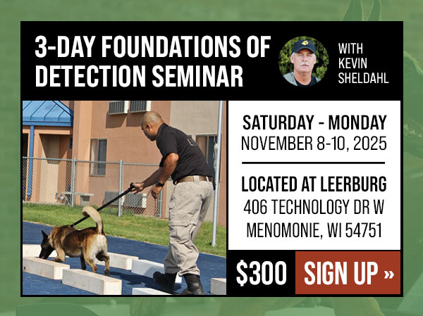 3-Day Scent Work Seminar with Kevin Sheldahl