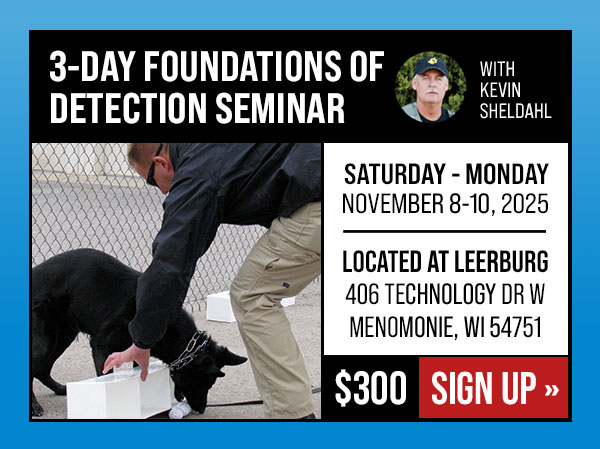 3-Day Scent Work Seminar with Kevin Sheldahl