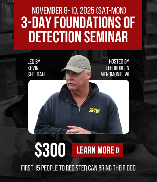 3-Day Scent Work Seminar with Kevin Sheldahl