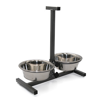 Pet Adjustable Stainless Steel Elevated Dog Bowl - H Design - 3-qt