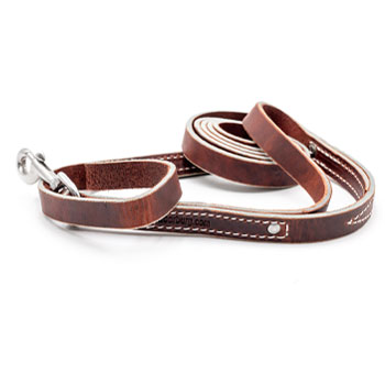 6ft by 3/4-in Two Handle Leather Leash