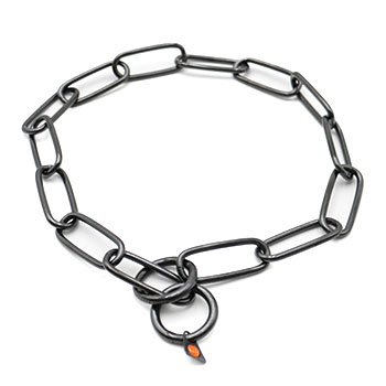 Herm Sprenger Black Stainless Fur Saver - Long Link