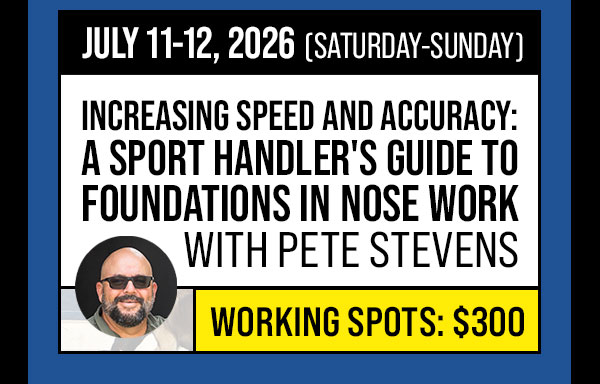 Pete Stevens Nose Work Seminar