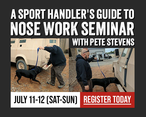 Pete Stevens A Sport Handler's Guide to Foundations in Nose Work Seminar