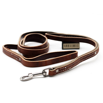 1/2-in Two Handle Leather Leash